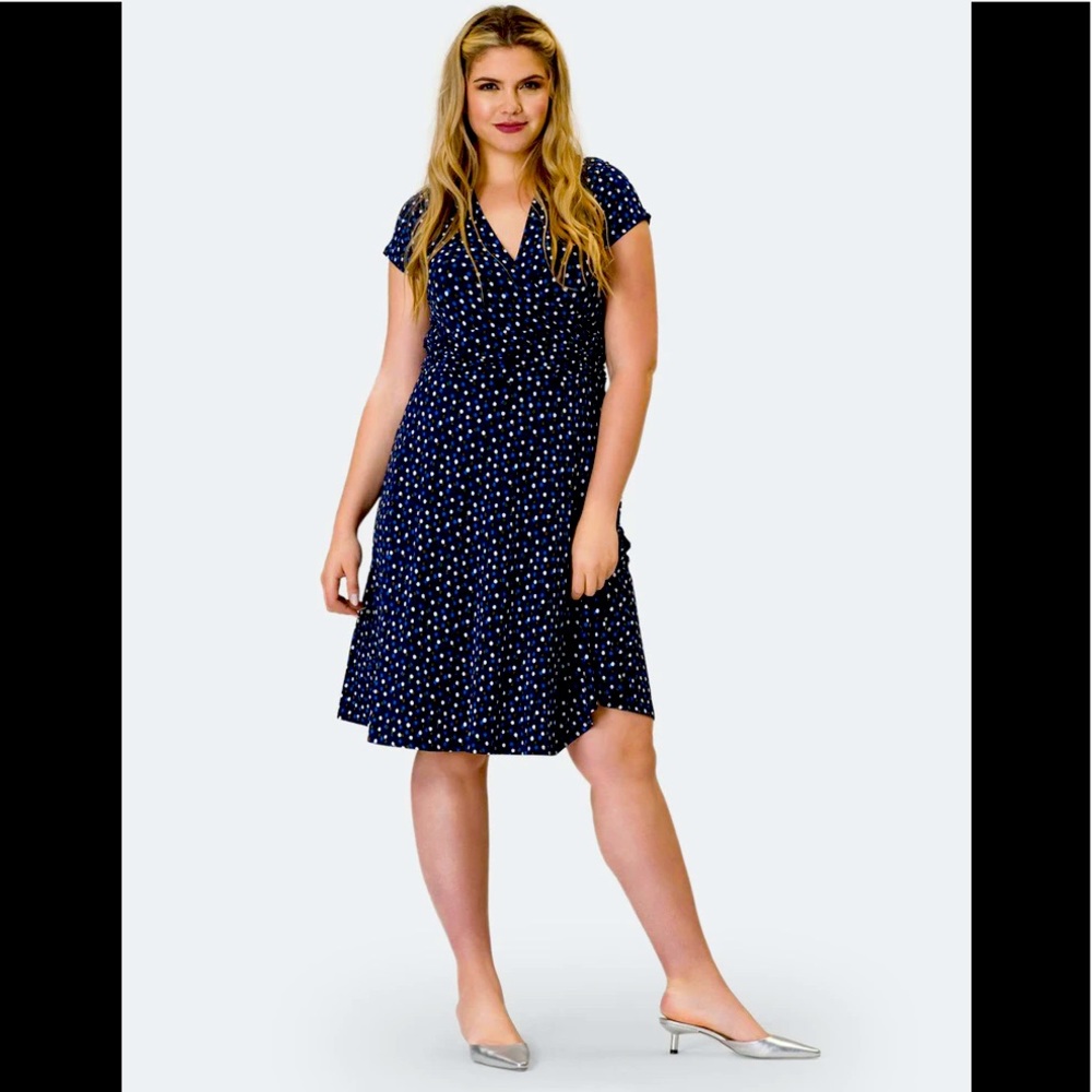 Leota Amiya Wrap Dress in Twilight Dot Print
